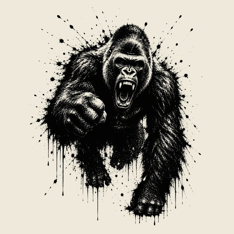 Dark Gorilla Spray Print