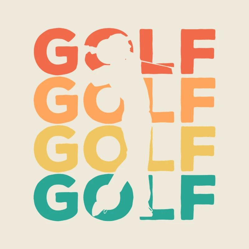 Rainbow Golf Swing Silhouette