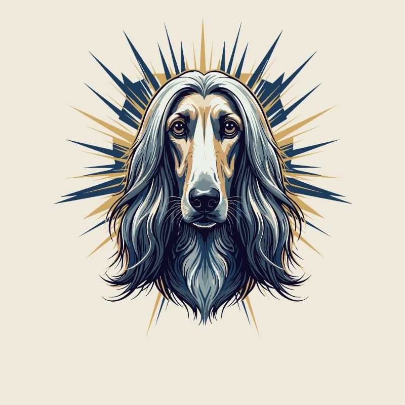 Borzoi Portrait with Sun Rays