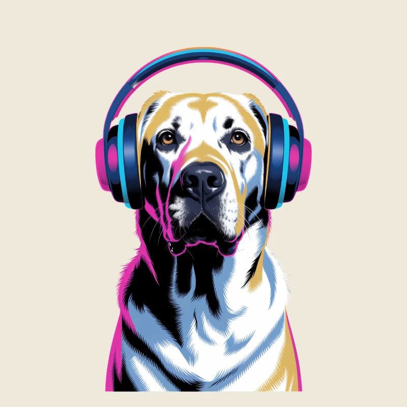 Labrador avec casque