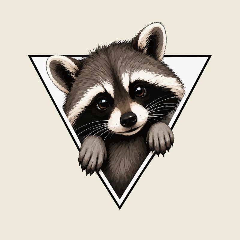 Waschbär im Dreieck