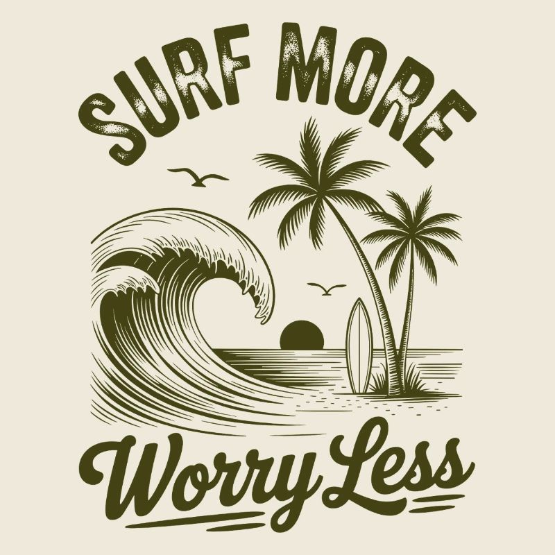 Surf More Worry Less Sommer Urlaub Wellen