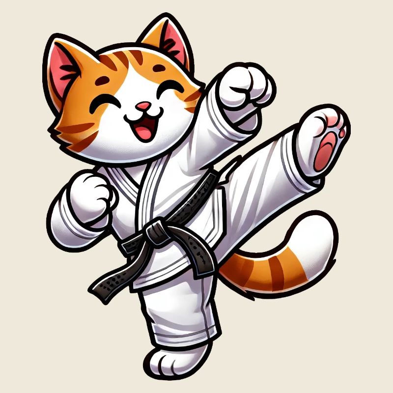 Chat de Karaté Cartoon Chaton Mignon