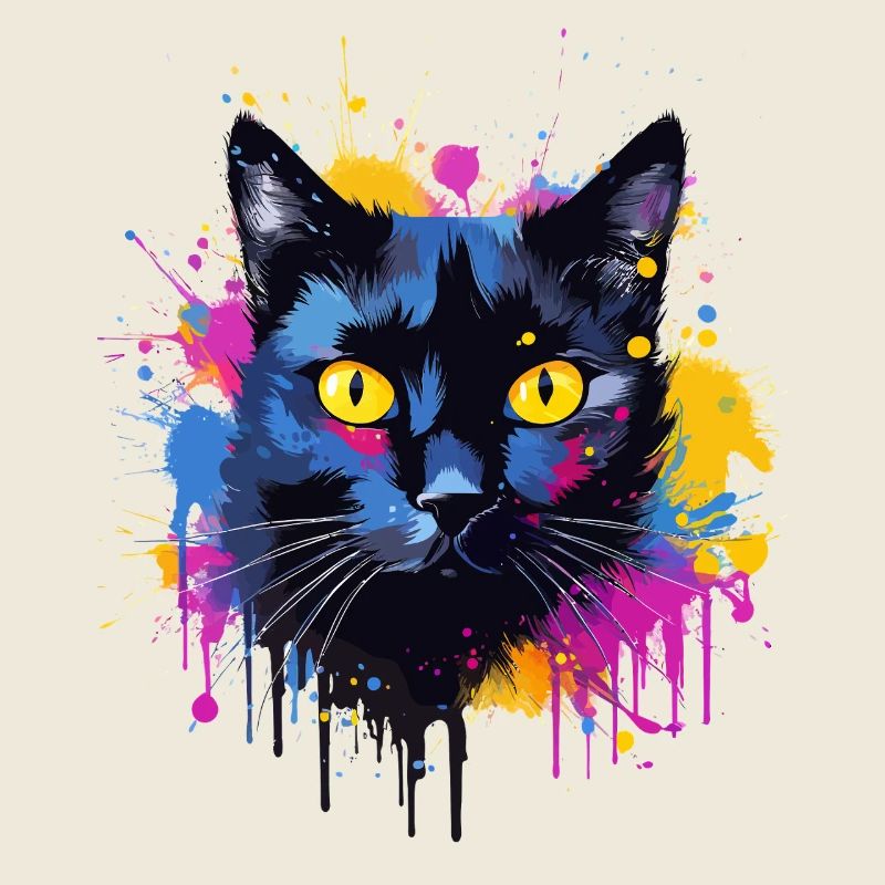 Bunte Bombay-Katzengesicht-Splash-Kunst
