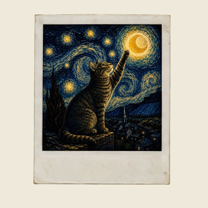 Sternenkatze im Nachtstil