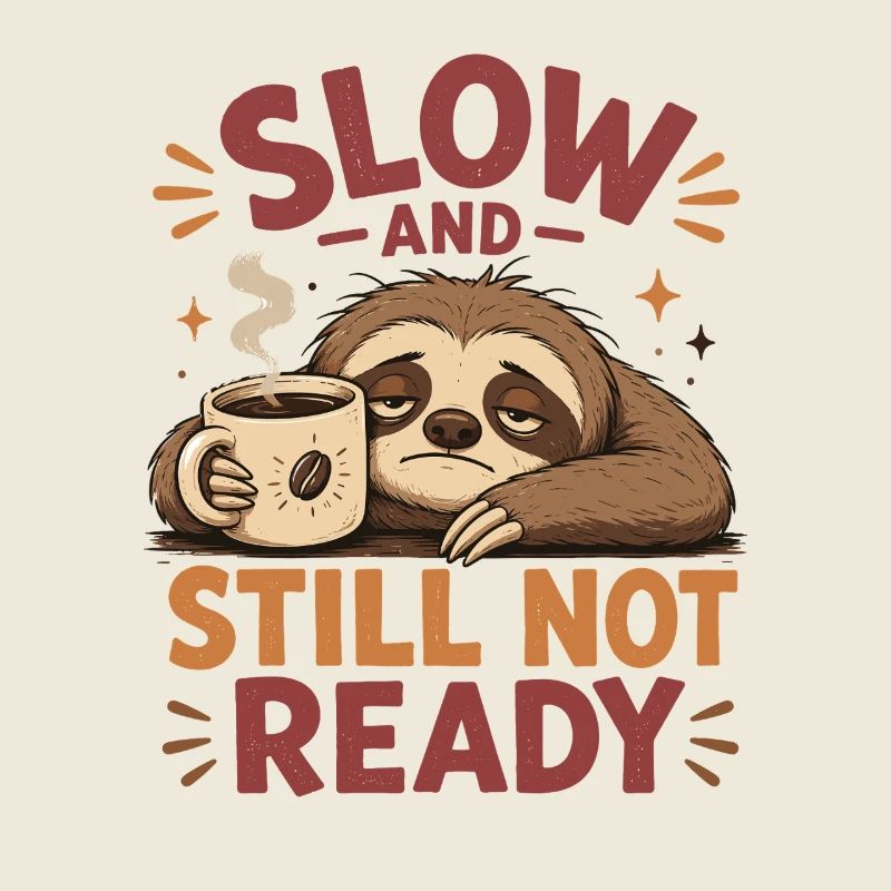 Chemise Sloth Coffee Lent, Pas Prête