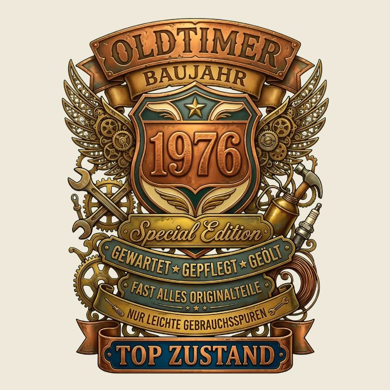 Oldtimer 1976 Geburtstag Retro Steampunk