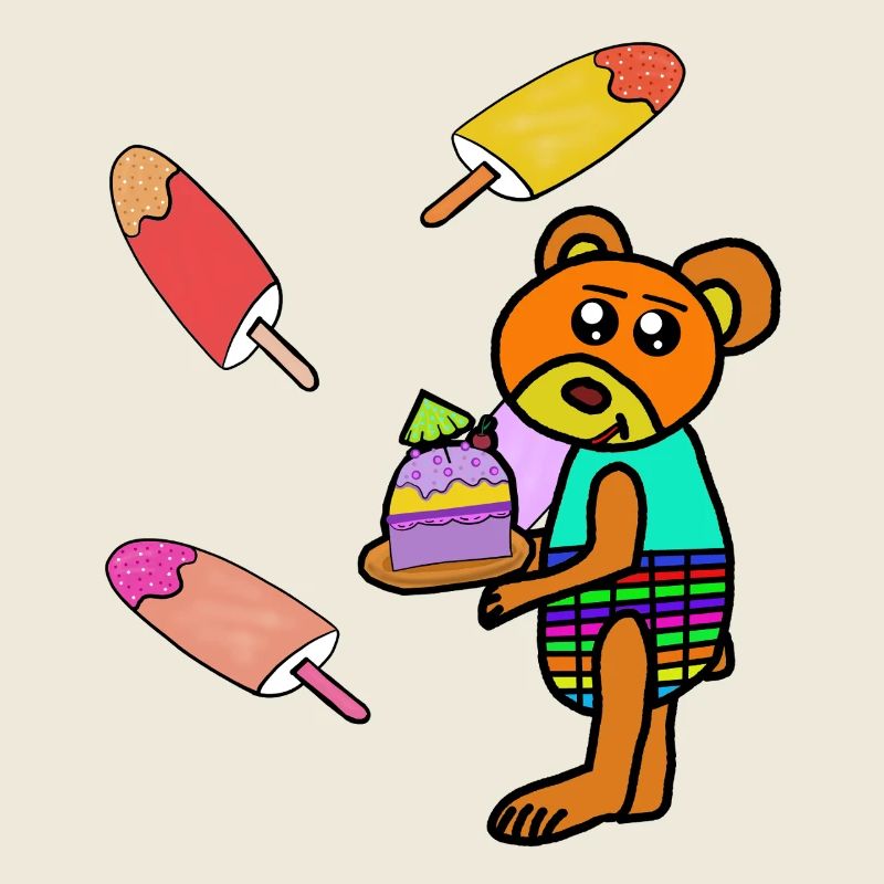 Teddy Kuchen Eis-Motiv Bär Kinder