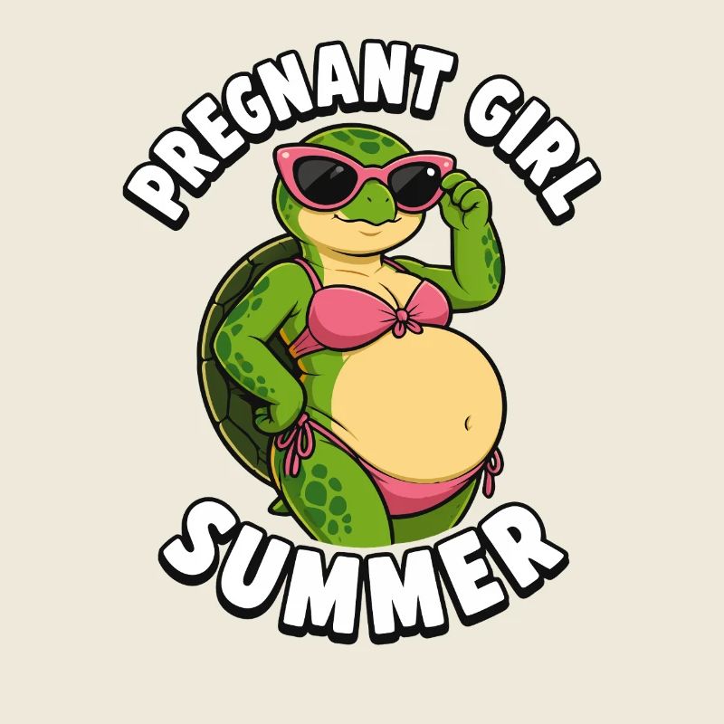 Pregnant girl, summer, beach, turtle,
