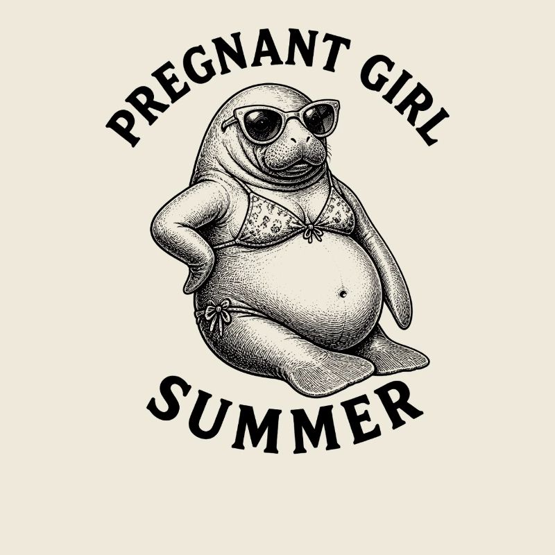 Fille enceinte, été, plage, lamantin, désir