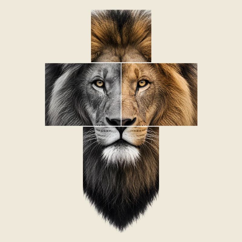 Lion avec Jésus Croix Religion chrétienne de Juda