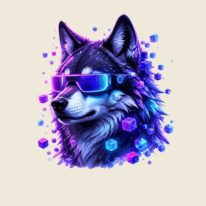 Loup néon avec VRBrille