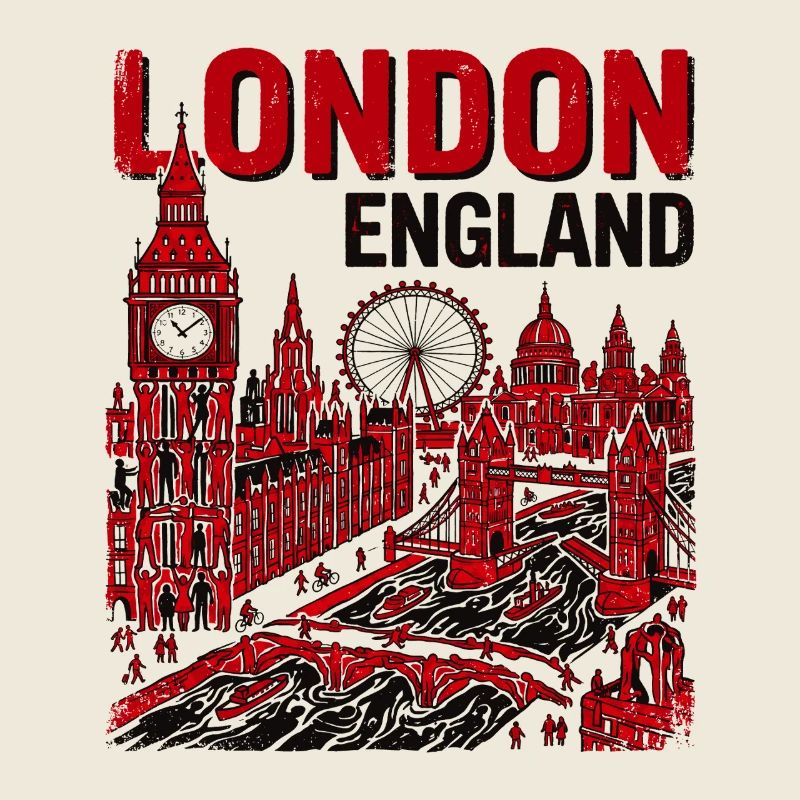 La silhouette de Londres en Angleterre avec ses monuments célèbres
