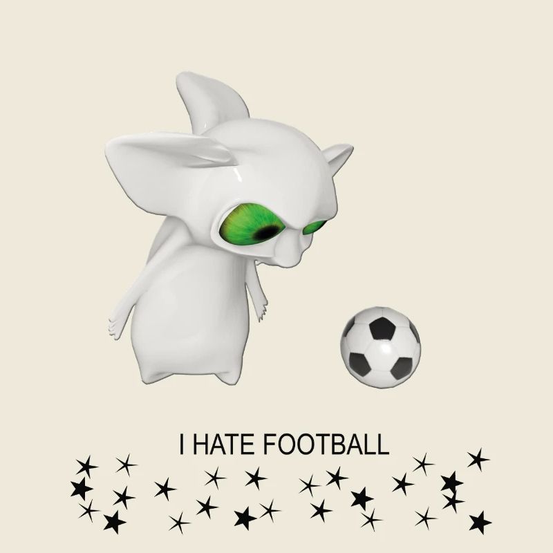 Kleines Alien hasst Fußball
