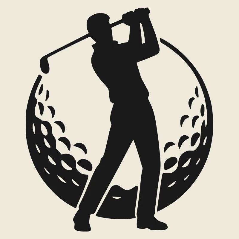 Silhouette de golfeur dans une balle de golf - Golf