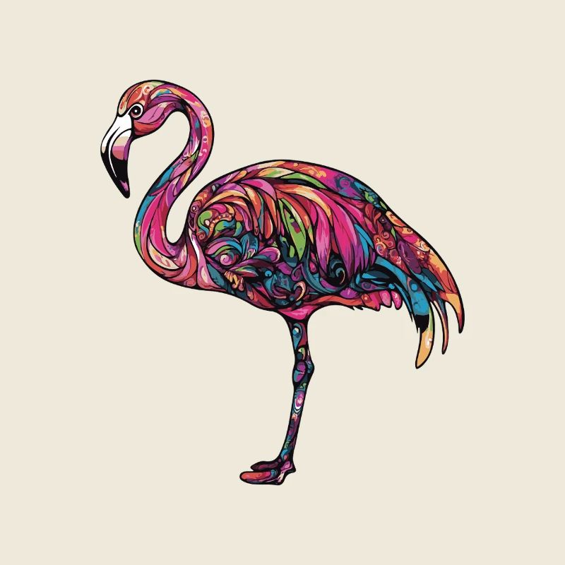 Flamant rose coloré