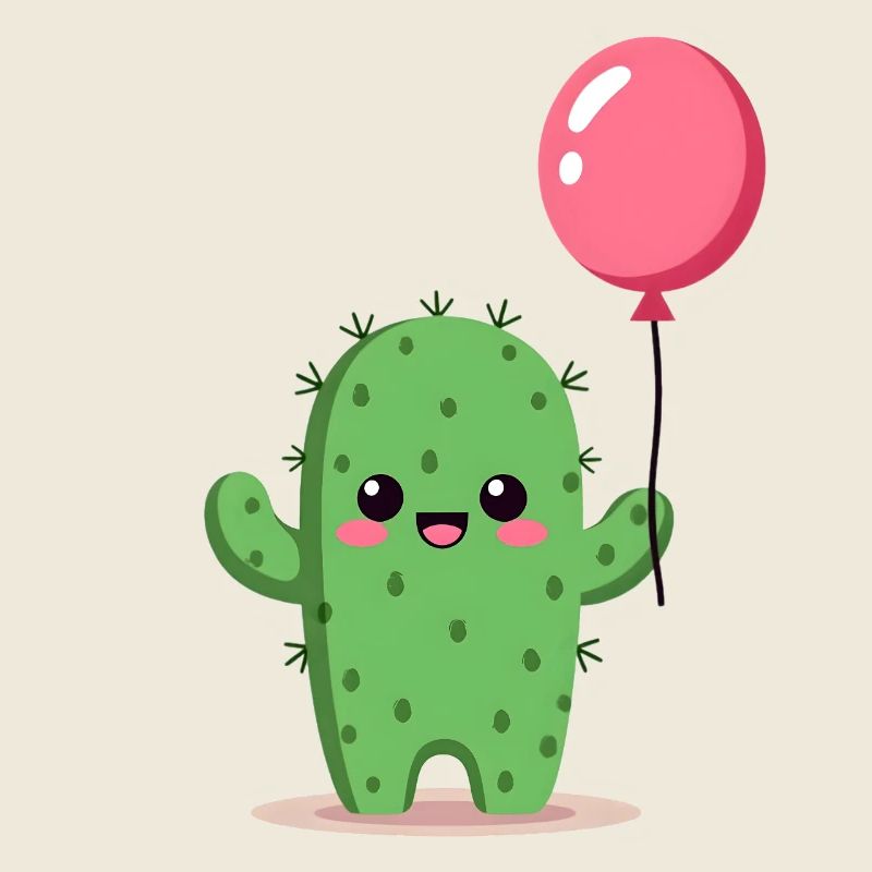 Cactus with balloon