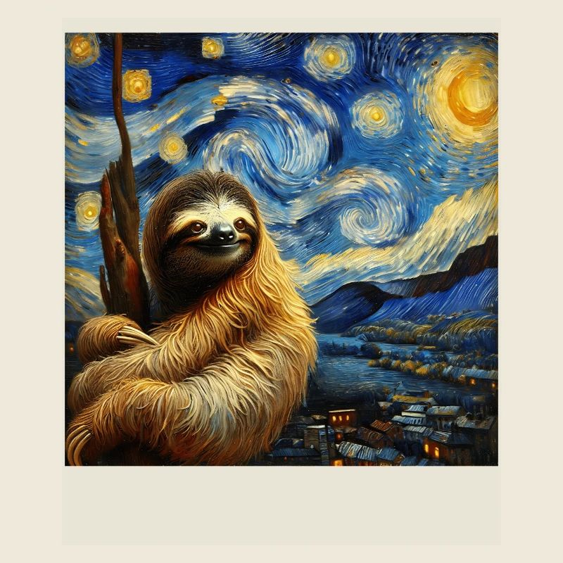 Sloth Starry Night