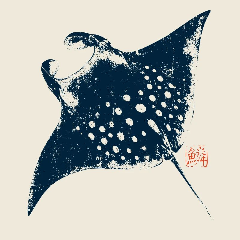 Rochen mit Kanji Stempel