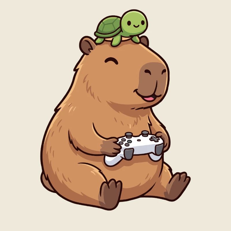 Capybara und Turtle Gaming niedlich