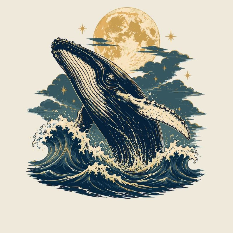 Vagues de baleines au clair de lune