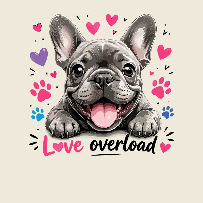 Cœurs de bouledogue français Love Overload