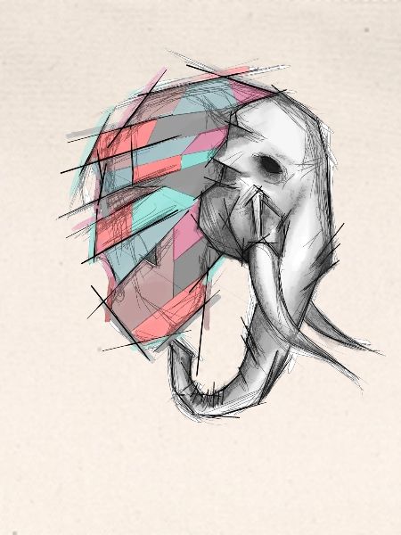 Pastell-Patchwork-Elefant