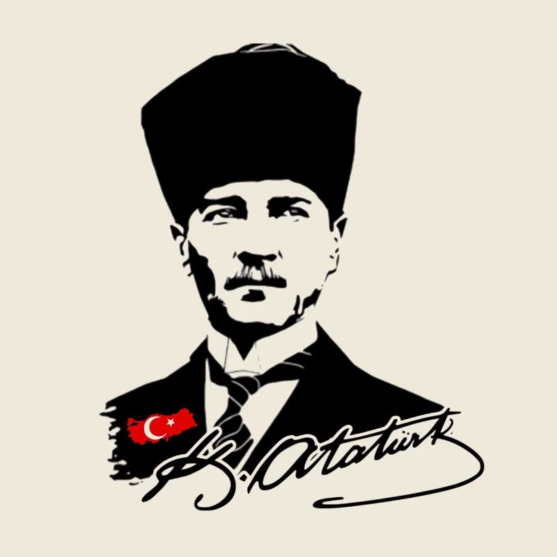 Silhouette d’Atatürk avec drapeau turc