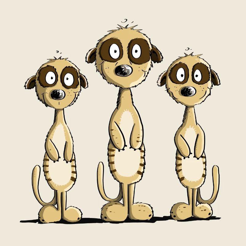 Drei Erdmännchen I Comic Geschenk I Fun Tiermotiv