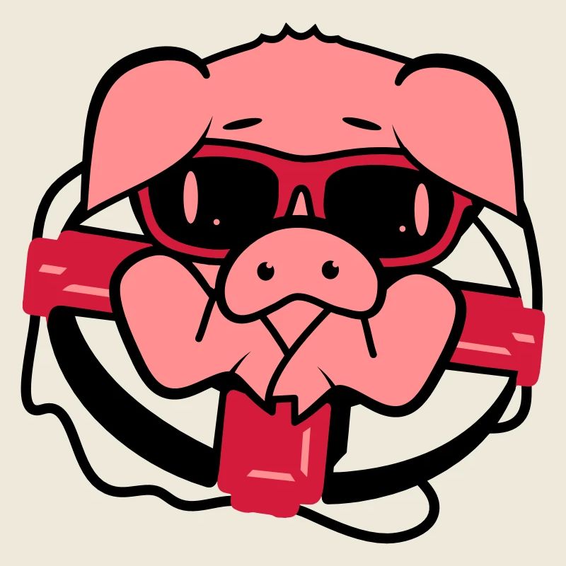 A pig with sunglasses and Life-Belt