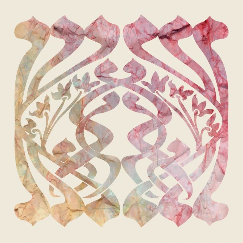 Watercolour leaf pattern with floral design