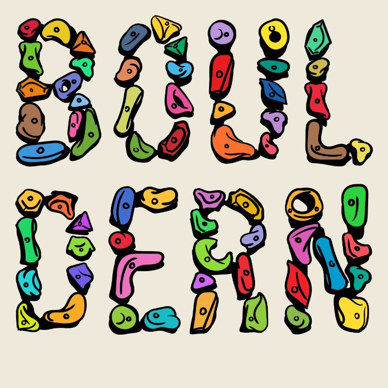 Bouldern Boulder Klettern Schrift Bergsteigen