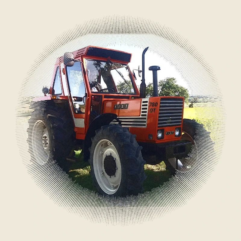 Roter Traktor Feldlandschaft