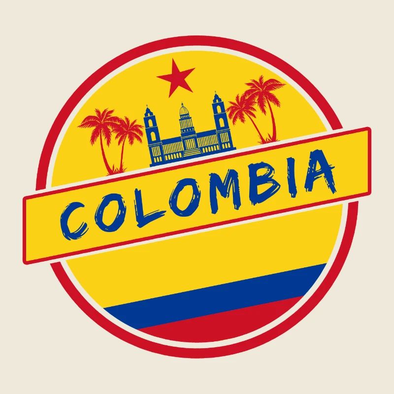 Conception de la Colombie avec drapeau national