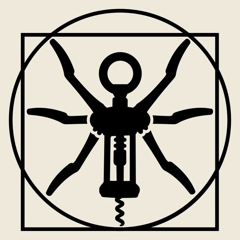 Vitruvian Mann Wein Korkenzieher Leonardo Da Vinci