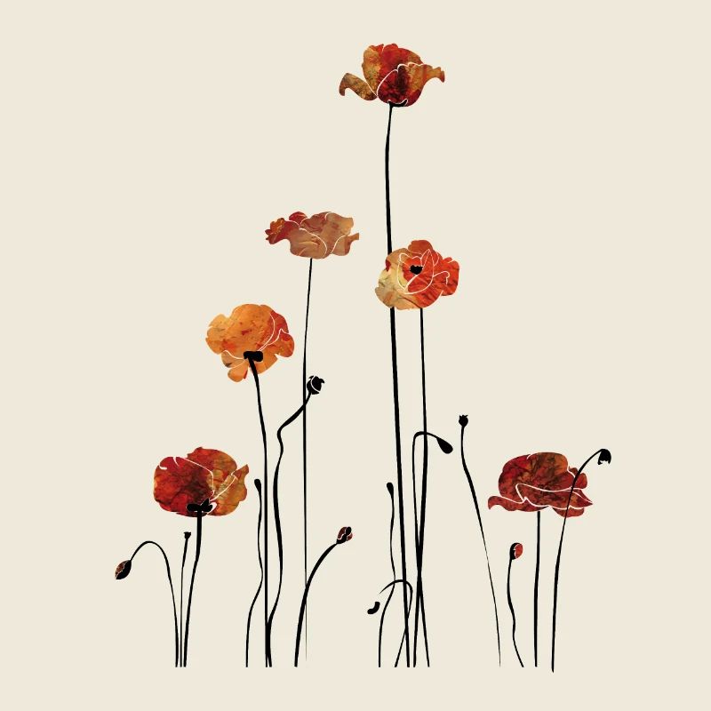 Mohnblumen Silhouette Design