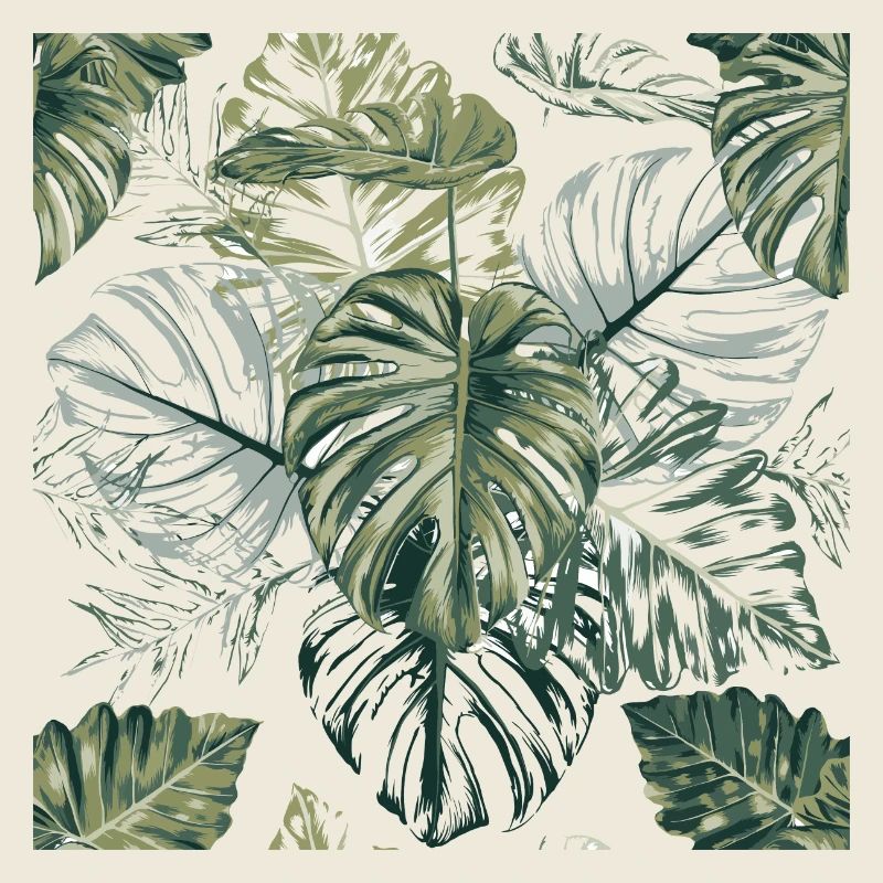 Tropical Monstera Leaves Pattern