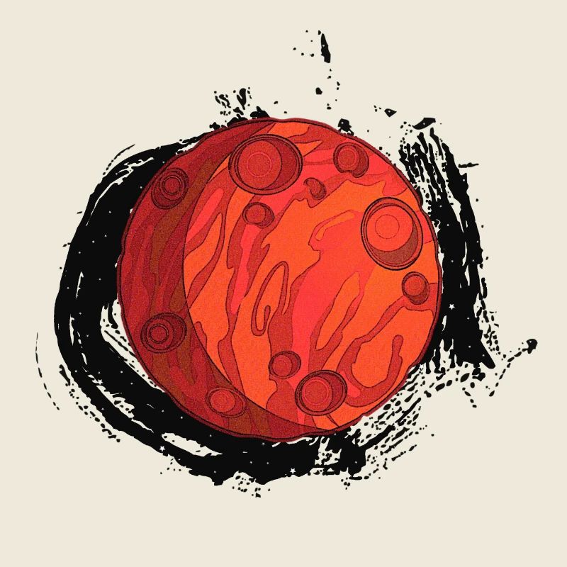 Planet Mars with background, planets
