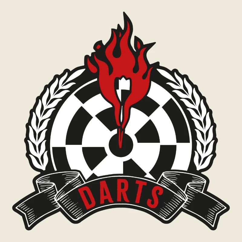 Flammendes Dartboard Emblem