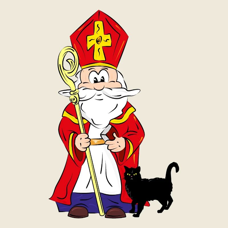 Sinterklaas sans chat noir dans son sac