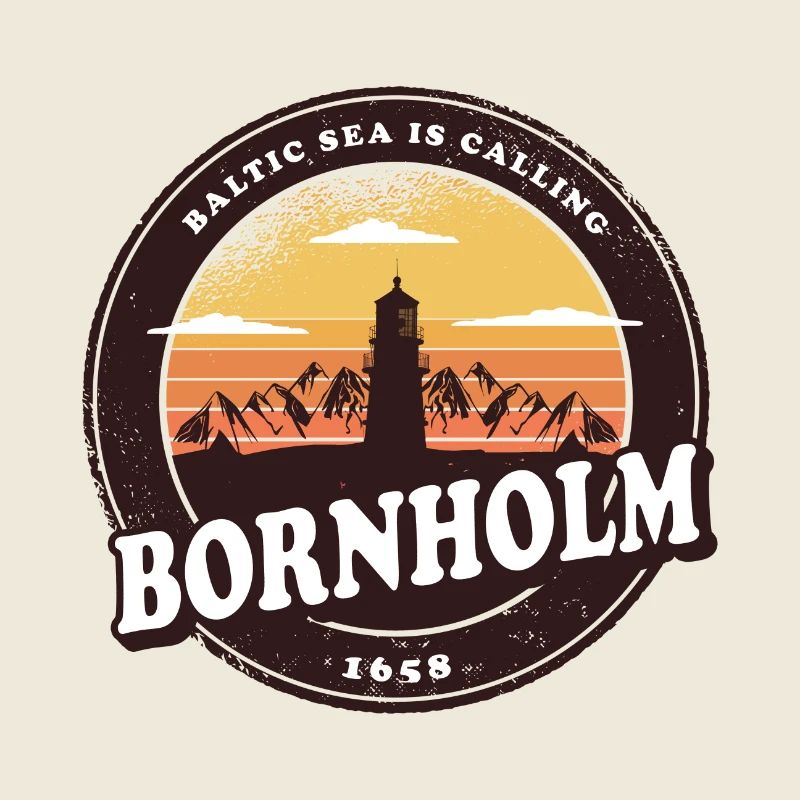 Conception vintage du phare de Bornholm