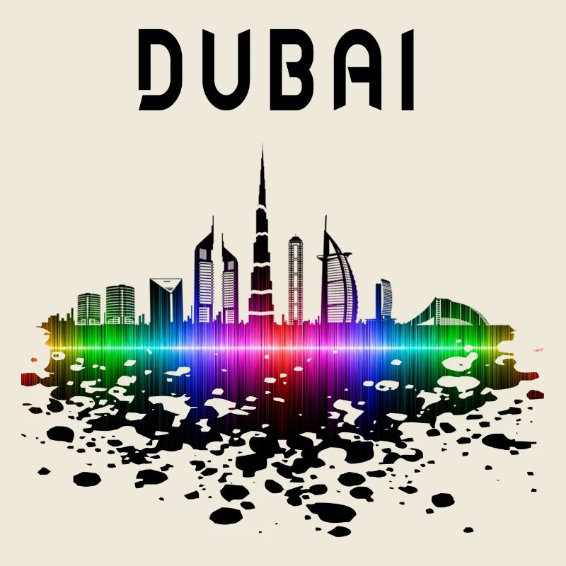Dubai Skyline Splash Design / Geschenk