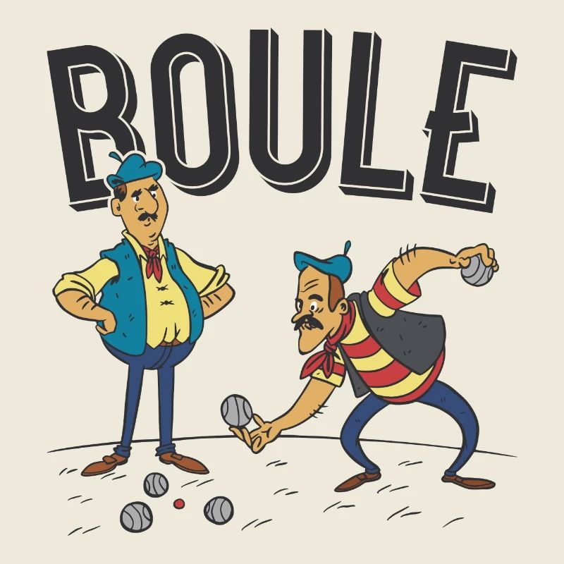 Petanque zwei Spieler mit Boulekugeln boulen Boule