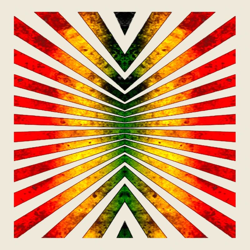 Motif géométrique de rayon de soleil dans les couleurs rasta