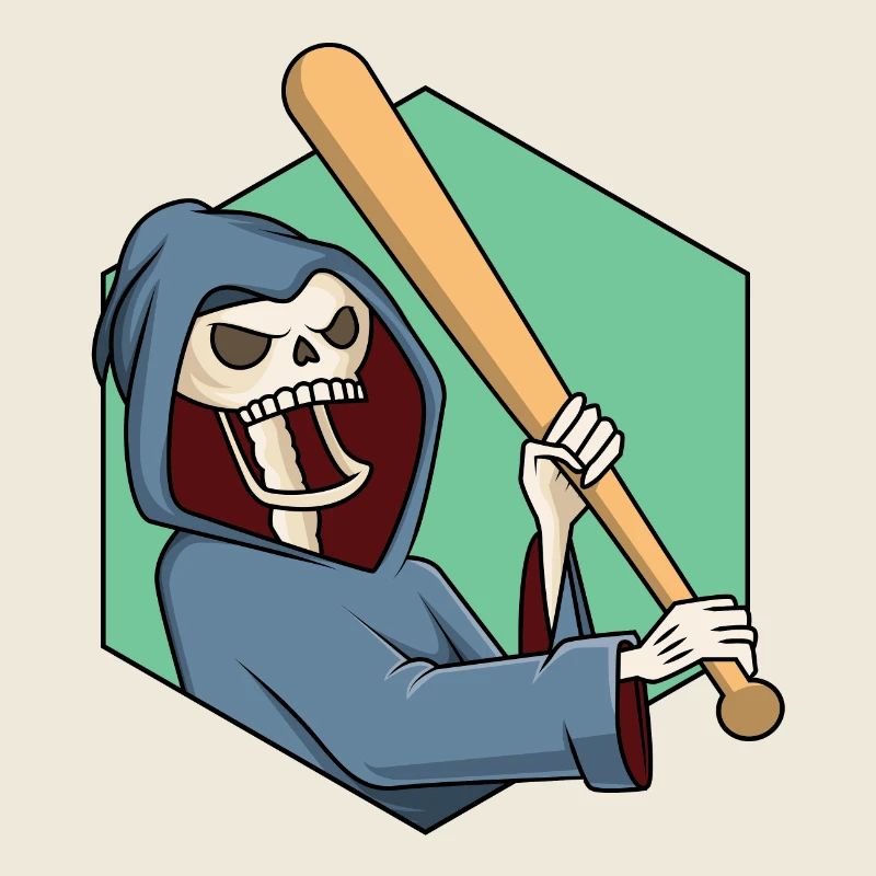 Sensenmann mit Baseballschläger
