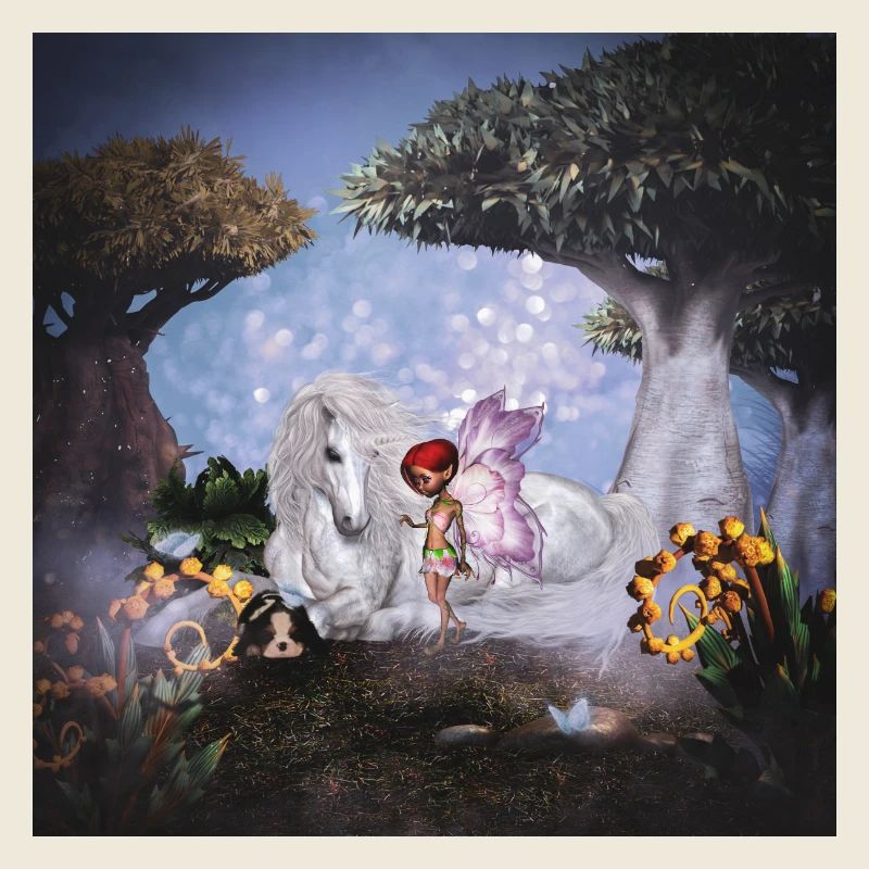 Wunderbares Einhorn mit Fee