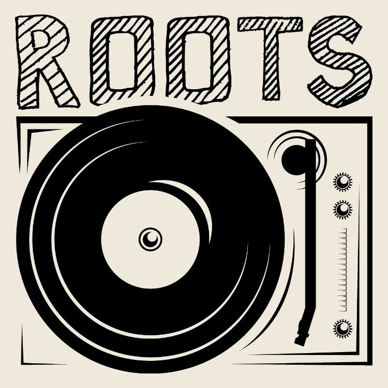 roots dj icon turntable icon logo graphic