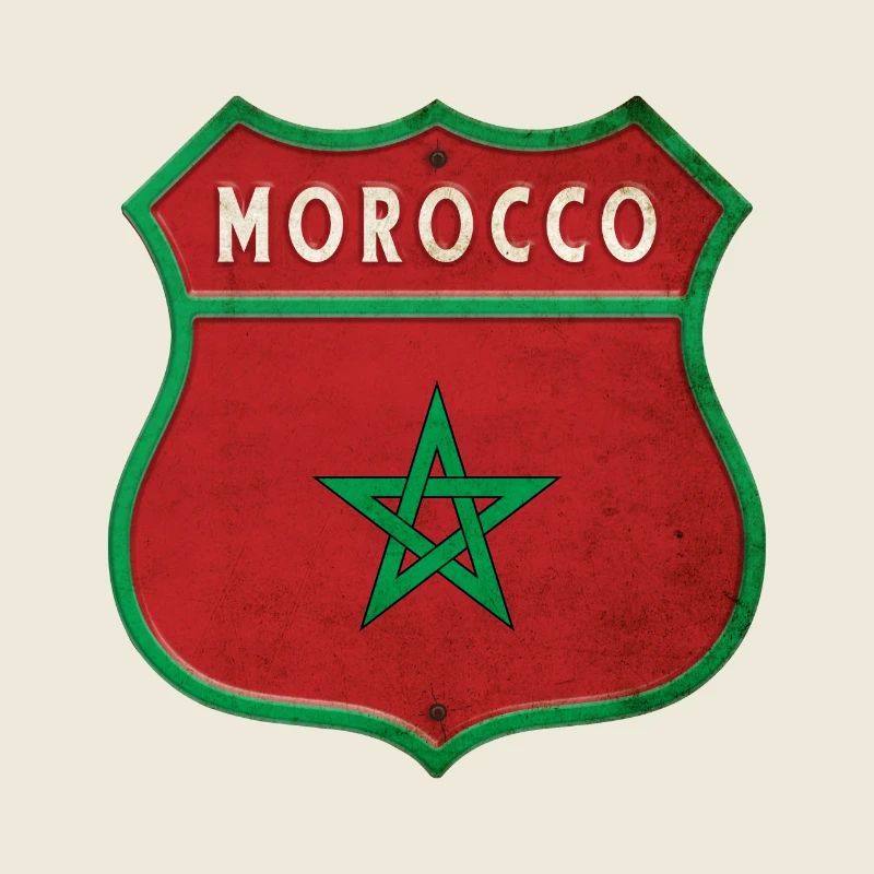 Morocco Coat of Arms Flags Design