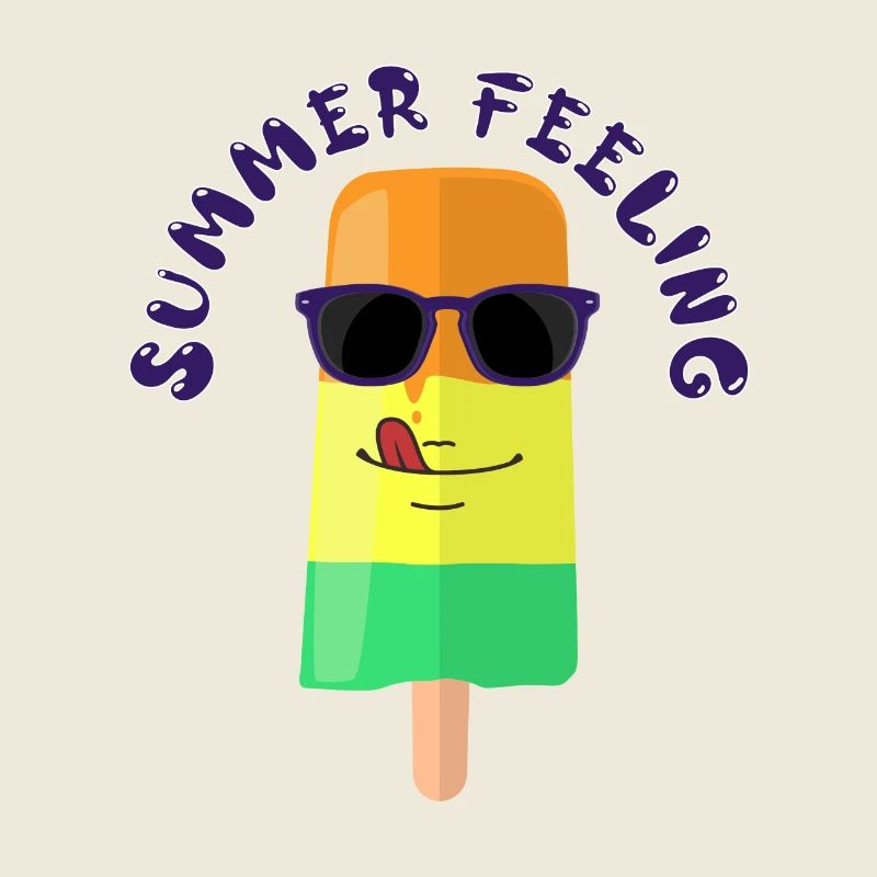 Eiscreme mit Sonnenbrille Summer Feeling Sommer