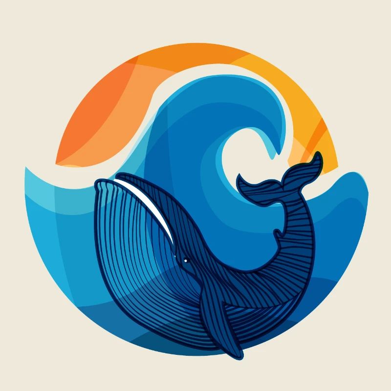 Waves and Whale Shark Illustration